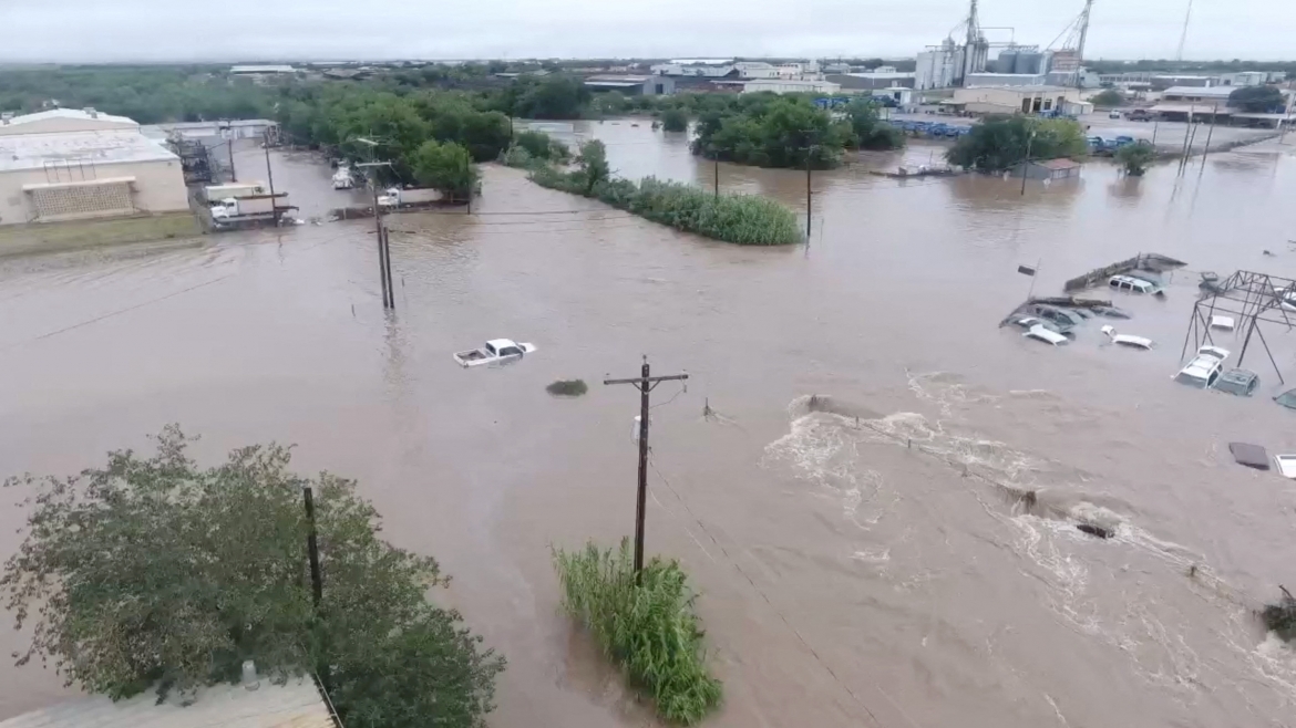 Một số khu vực bị ngập lụt tại San Angelo, Texas, Mỹ hôm 4/7. Nguồn: Reuters