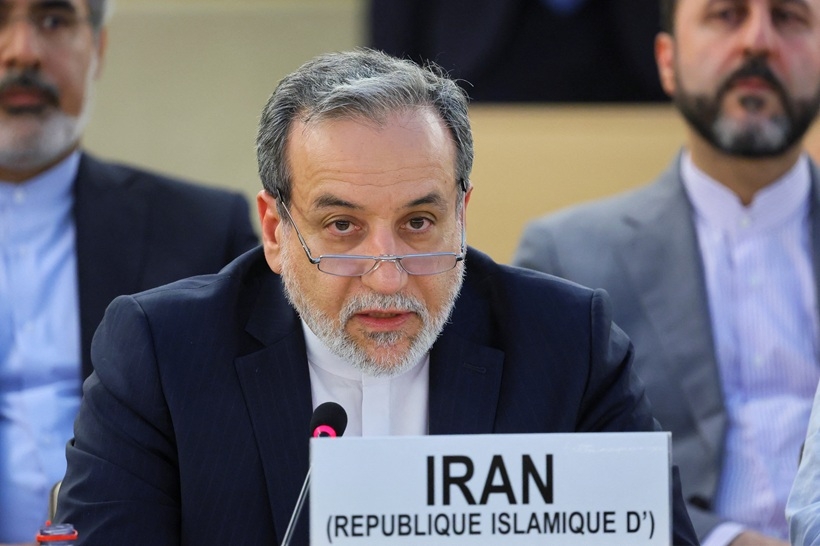 Ngoại trưởng Iran Abbas Araghchi phát biểu tại phiên họp đặc biệt của Hội đồng Nhân quyền tại Liên hợp quốc ở Geneva, Thụy Sĩ. Ảnh: Reuters