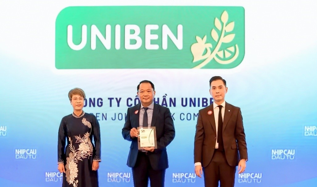 Uniben thuộc Top 50 Doanh nghiệp phát triển bền vững 2025