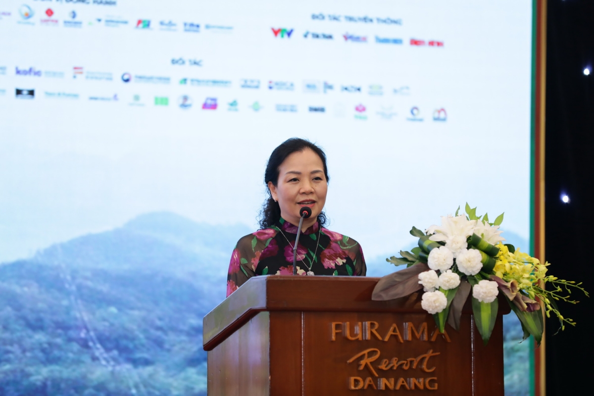 Bà Ngô Phương Lan, Chủ tịch Hiệp hội Xúc tiến phát triển Điện ảnh Việt Nam phát biểu tại hội thảo