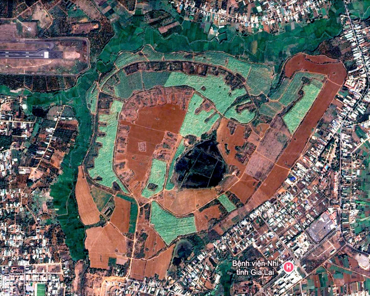 Bản đồ quy hoạch từ vệ tinh khu đất Dự án khu đô thị sinh thái CK54 tại phường Pleiku, tỉnh Gia Lai