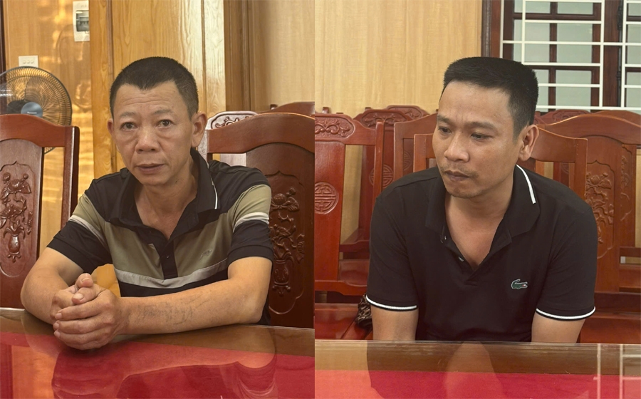 Đối tượng Bùi Thanh Quế (trái) và Đỗ Văn Hưng.