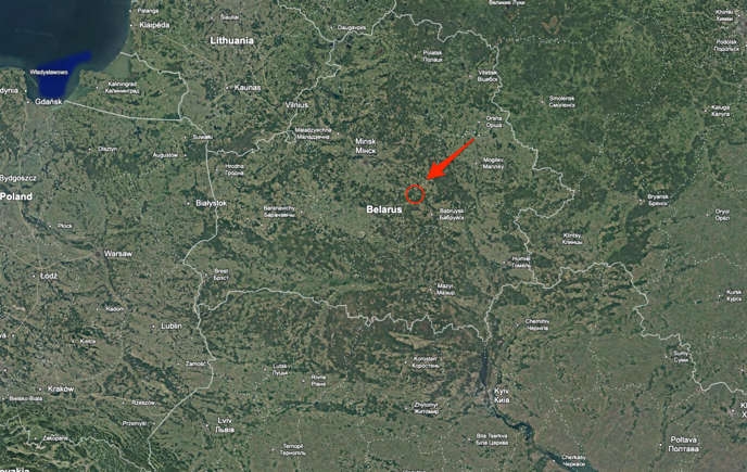 Căn cứ ở Asipovichy, một thành phố chiến lược ở miền trung Belarus. Ảnh: Google map
