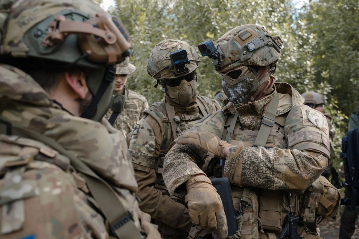 Cựu binh Ukraine tham gia một cuộc huấn luyện tại Kiev, Ukraine, ngày 10/5/2025. Ảnh: Anadolu/Getty