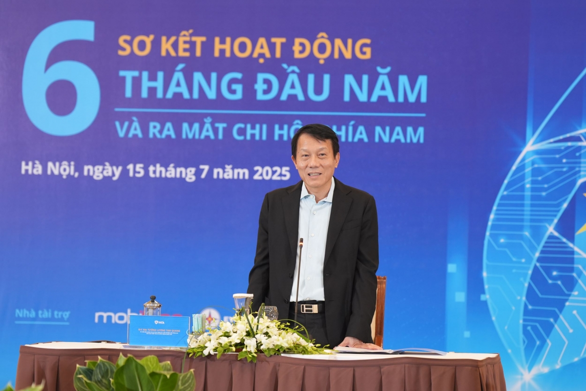 Đại tướng Lương Tam Quang, Bộ trưởng Bộ Công an, Chủ tịch Hiệp hội An ninh mạng quốc gia phát biểu tại hội nghị (Ảnh: NCA)