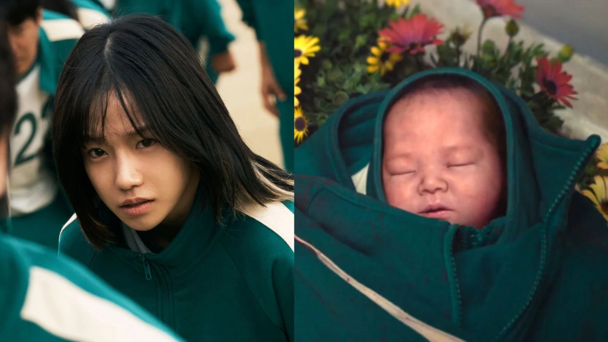 Jo Yu Ri thủ vai Park Jun Hee – một phụ nữ mang thai sắp đến ngày sinh nhưng vẫn buộc phải tham gia vào trò chơi chết chóc. Ảnh trong phim