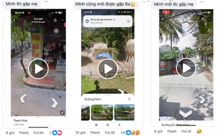 Những clip của người dùng chia sẻ gặp lại người thân đã khuất (Ảnh chụp màn hình)