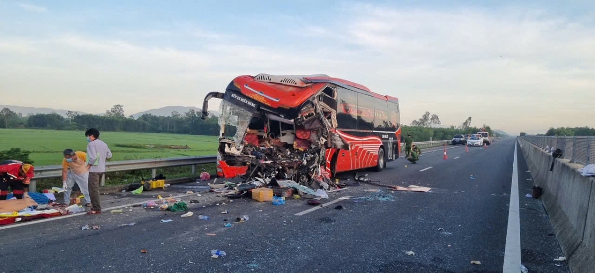 Hiện trường vụ tai nạn. Ảnh: CTV