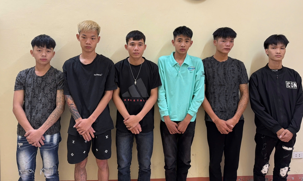 6 đối tượng liên quan (từ trái sang phải): Quý, Hiệp, Nhân, Kiệt, Anh, Huy; trong đó 3 đối tượng: Hiệp, Anh, Huy bị tạm giữ