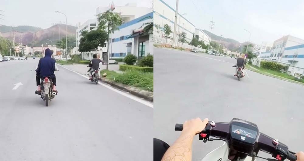 Hình ảnh nhóm thanh niên điều khiển xe mô tô không gắn BKS, mang dao, kiếm gây náo loạn khu công nghiệp được lan truyền trên mạng xã hội gây bức xúc dư luận