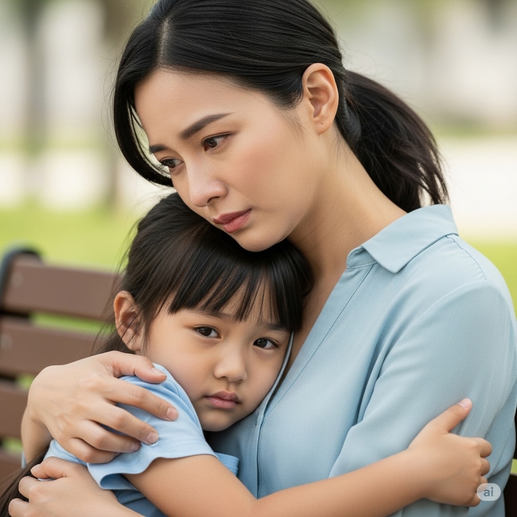 Từ lúc sinh con đến giờ, mẹ con tôi không bao giờ xa nhau quá hai ngày (ảnh minh họa: AI)