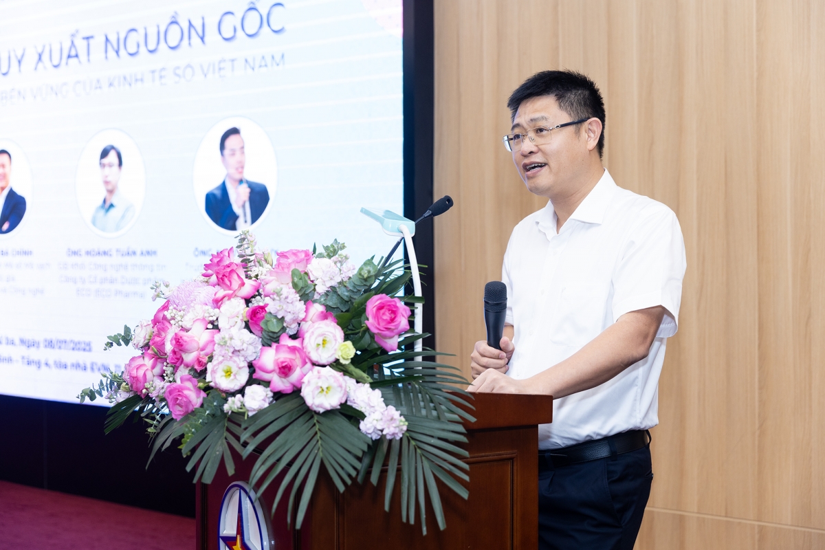 Đại tá Phạm Minh Tiến, Phó Giám đốc Trung tâm Dữ liệu quốc gia, Bộ Công an (Ảnh: Hiệp hội Dữ liệu quốc gia)