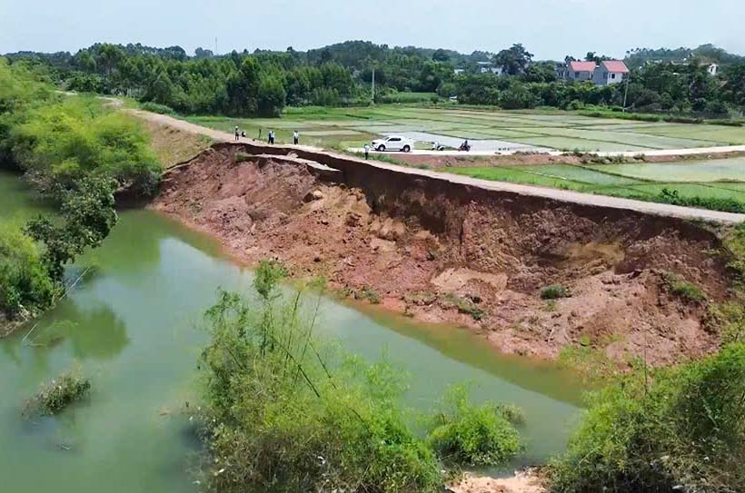 Toàn cảnh khu vực sạt lở