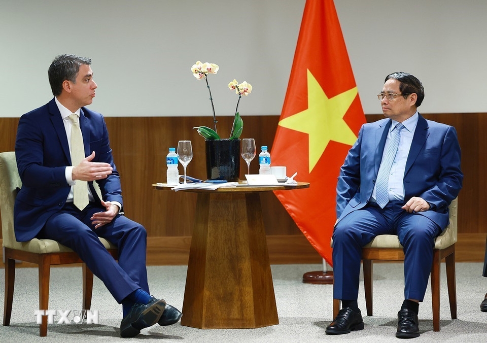 Thủ tướng Phạm Minh Chính tiếp ông Daniel Lopes, Phó Chủ tịch Công Ty FS. (Ảnh: TTXVN)