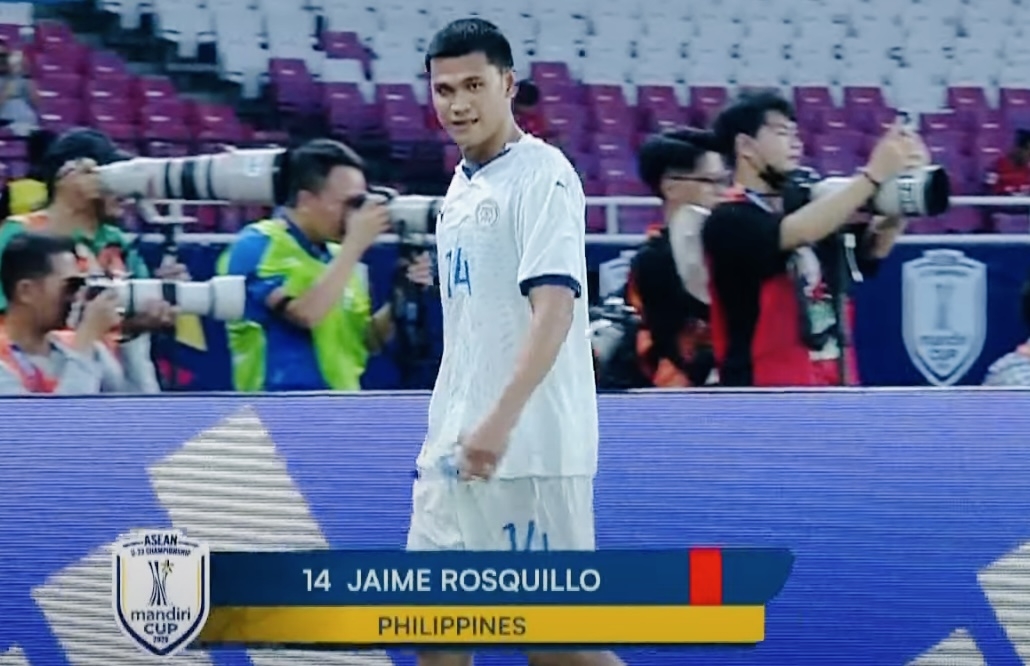 Jaime Rosquillo nhận thẻ đỏ trong trận bán kết U23 Đông Nam Á 2025 với U23 Việt Nam. (Ảnh: Chụp màn hình)