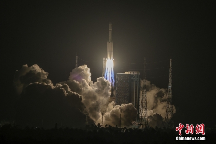 Trung Quốc phóng tàu vũ trụ chở hàng Thiên Châu-9 bằng tên lửa đẩy Trường Chinh-7 Y10. Ảnh: Chinanews