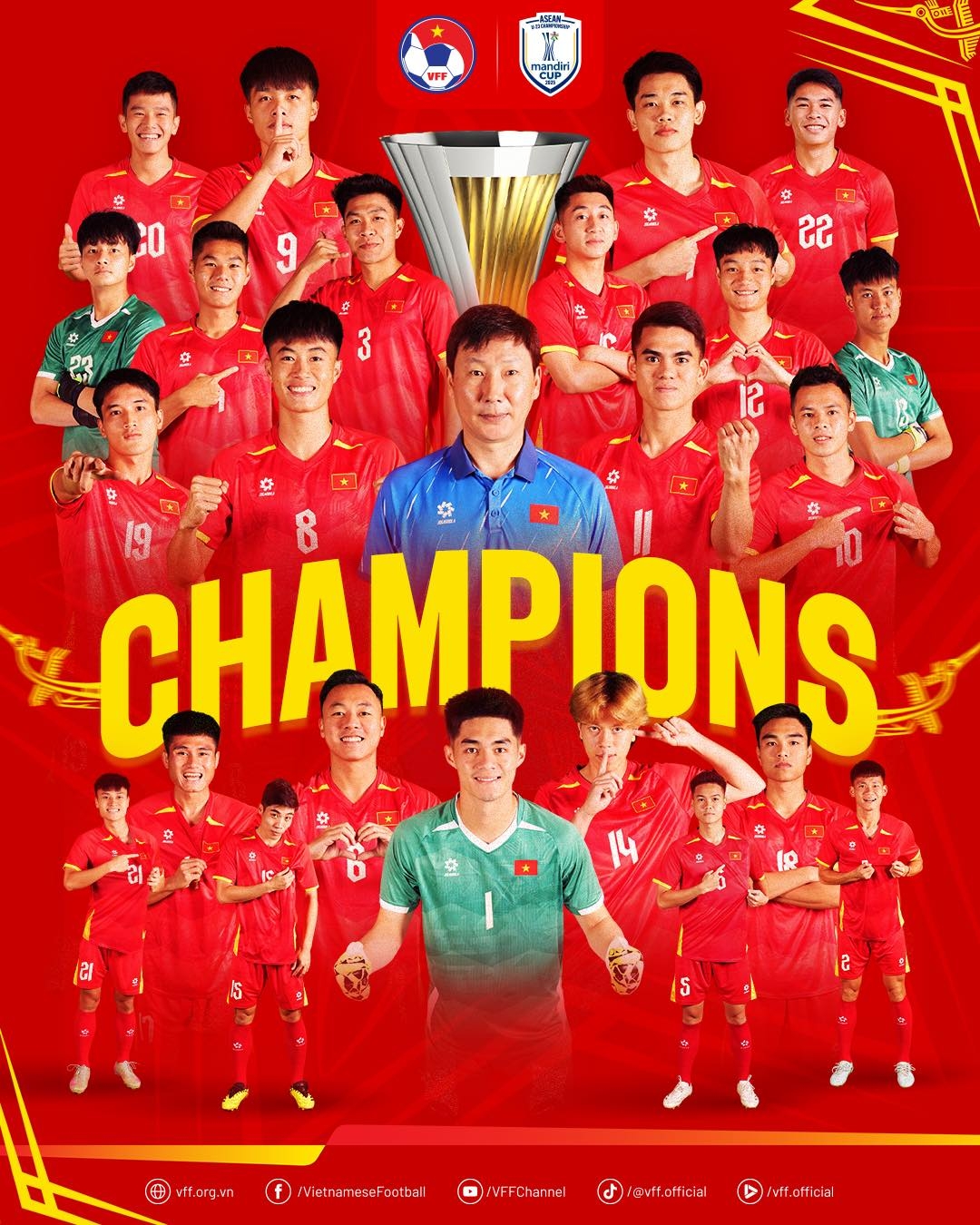 U23 Việt Nam vô địch U23 Đông Nam Á 2025.