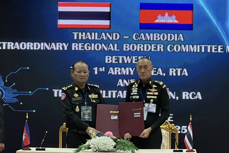 Ủy ban biên giới khu vực giữa Quân khu 1 của Thái Lan và Quân khu 5 của Campuchia. Nguồn: Bangkok Post