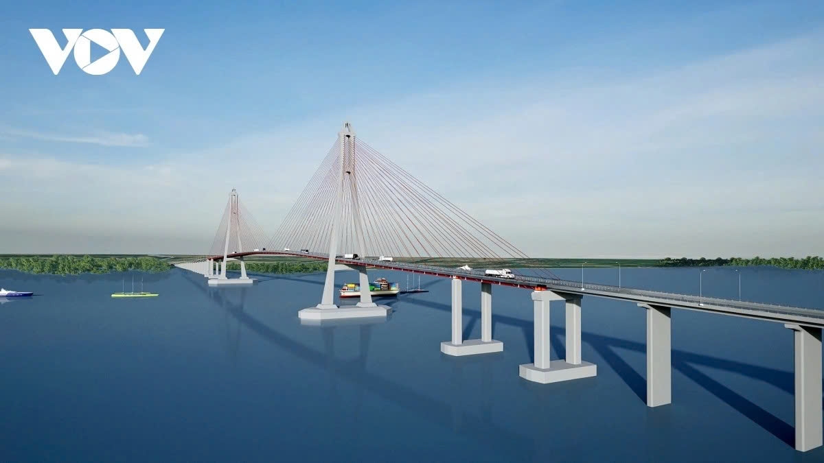 Cầu Rạch Miễu 2 bắc qua sông Tiền, nối liền 2 tỉnh Đồng Tháp và Vĩnh Long. 