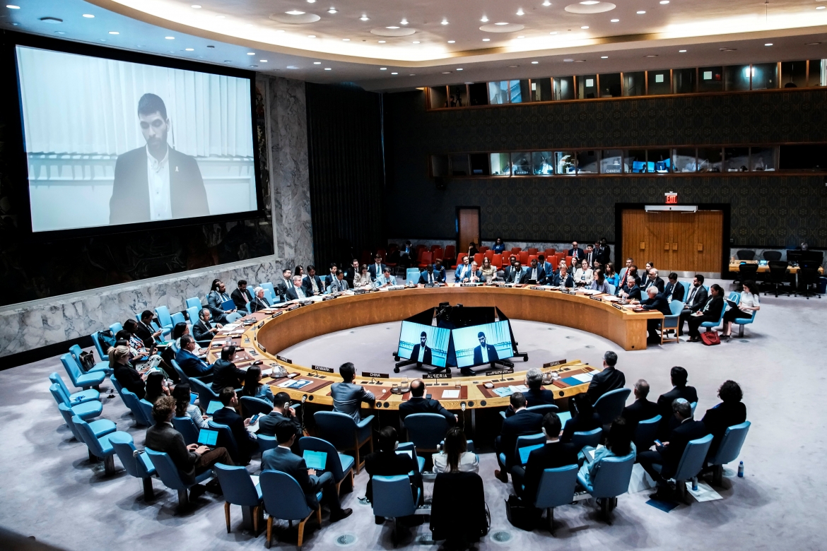 Hội đồng Bảo an Liên Hợp Quốc họp về Israel và Palestine ở New York. Ảnh: Reuters