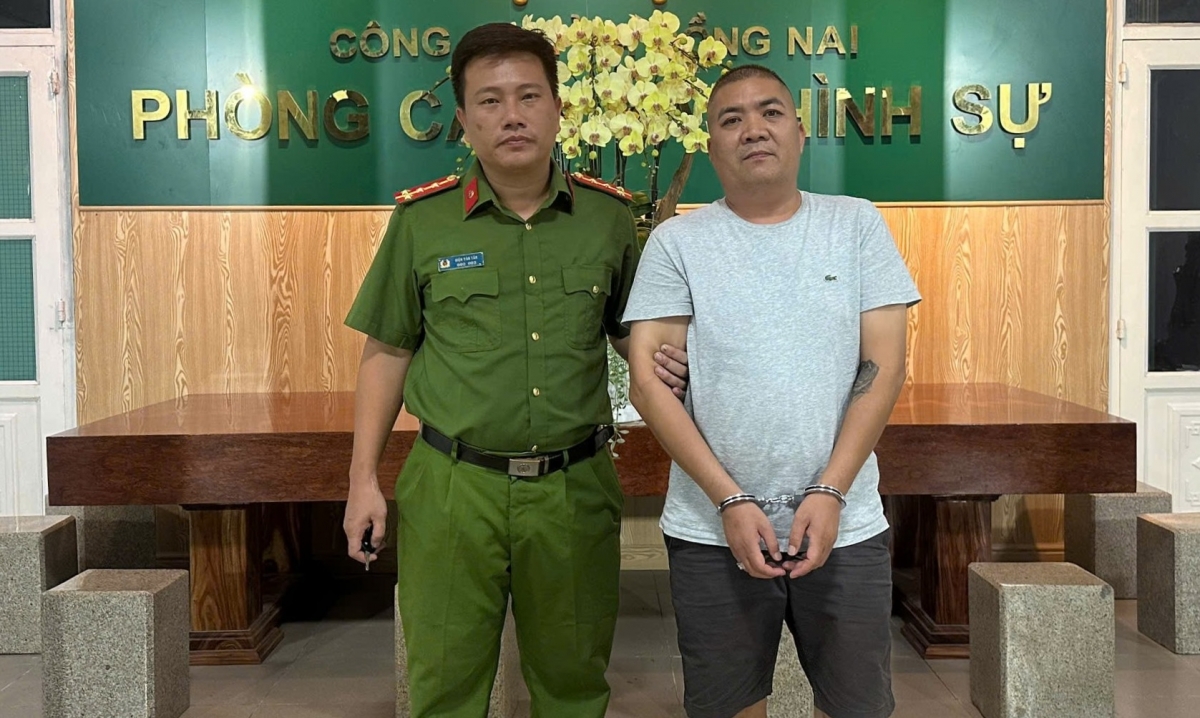Đối tượng Trần Văn Chuyển bị bắt giữ. (Ảnh: Công an tỉnh Đồng Nai)