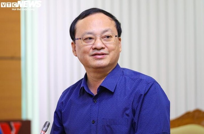 Tổng Giám đốc VOV Đỗ Tiến Sỹ tại buổi nghiệm thu dự án triển lãm "Trở về thời khắc thiêng liêng".