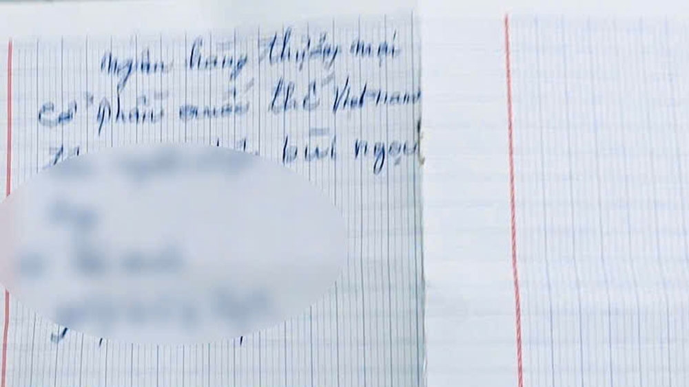 Thông tin được đối tượng cung cấp cho bà H viết ra giấy để đến ngân hàng chuyển khoản
