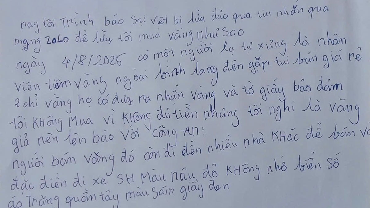 Đơn trình báo của người dân 