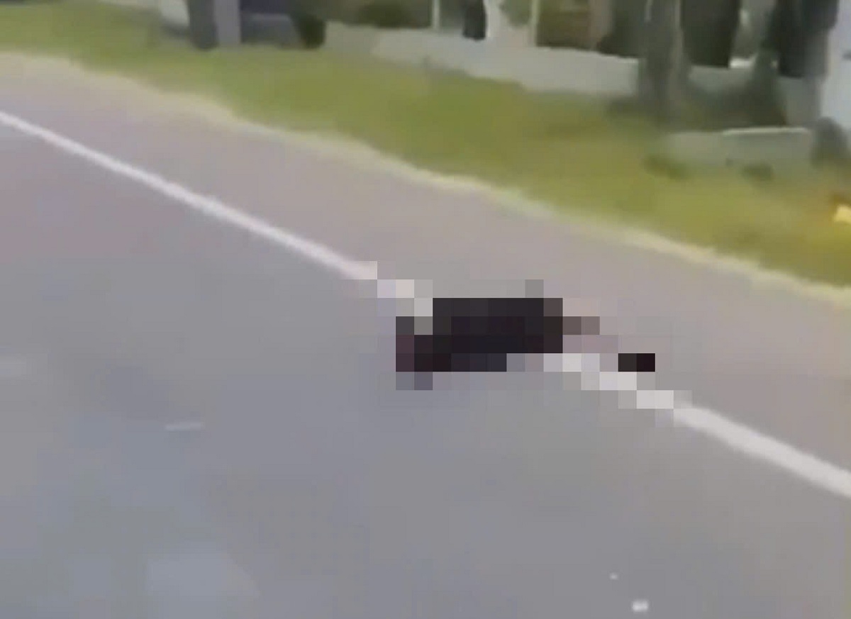 Hiện trường vụ tai nạn. Ảnh cắt từ camera