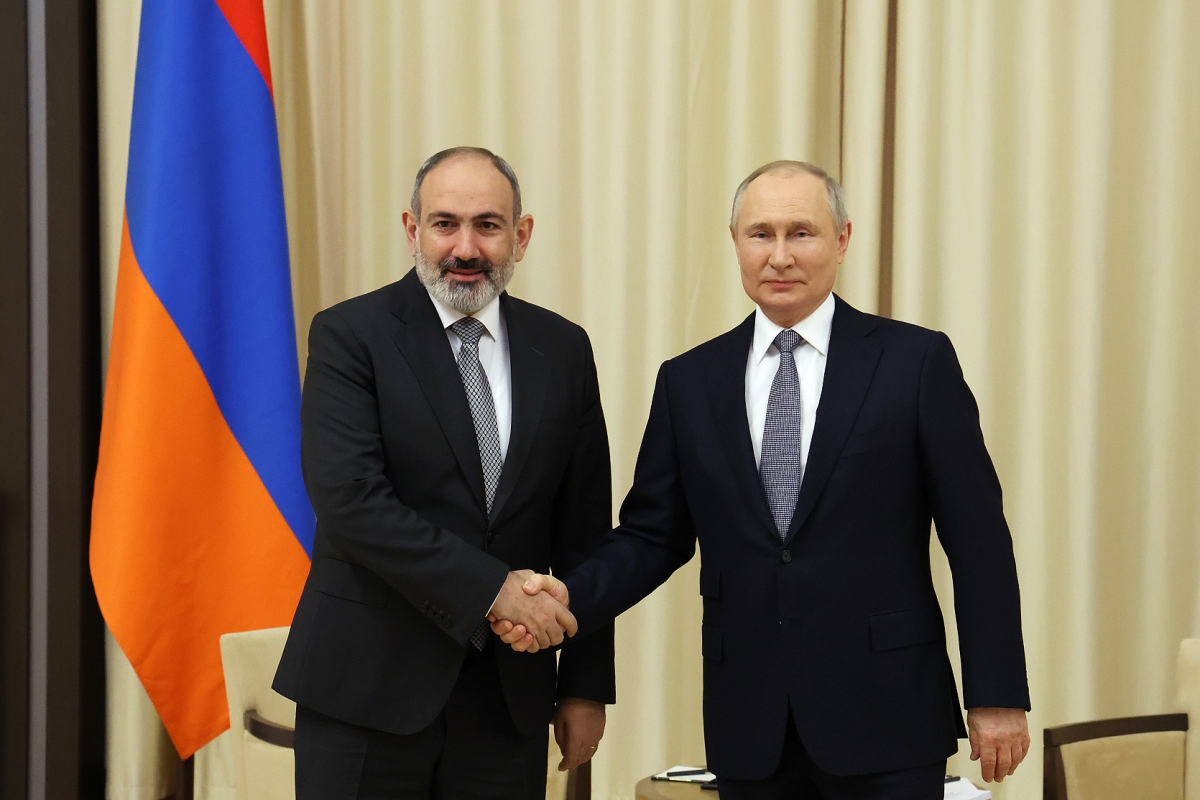 Thủ tướng Armenia Nikol Pashinyan, Tổng thống Nga Vladimir Putin. Ảnh: primeminister.am