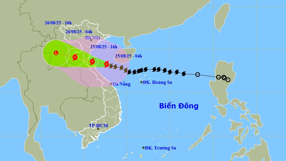 Vị trí và hướng đi của bão số 5