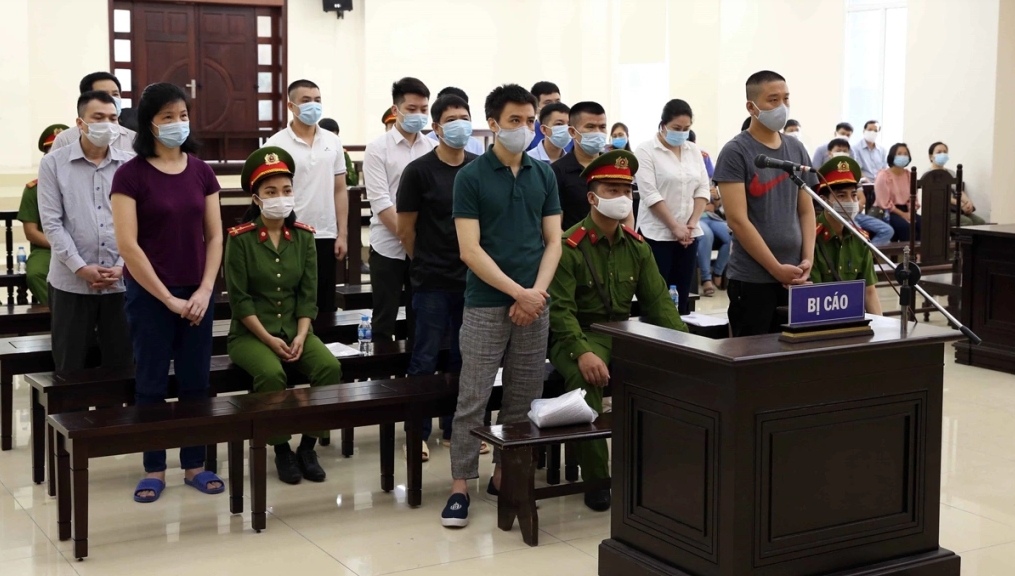 Các bị cáo tại phiên toà