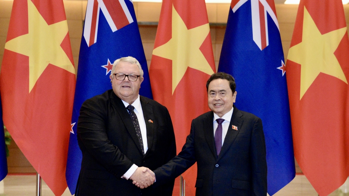 Chủ tịch Quốc hội Trần Thanh Mẫn hội đàm với Chủ tịch Quốc hội New Zealand Gerry Brownlee 