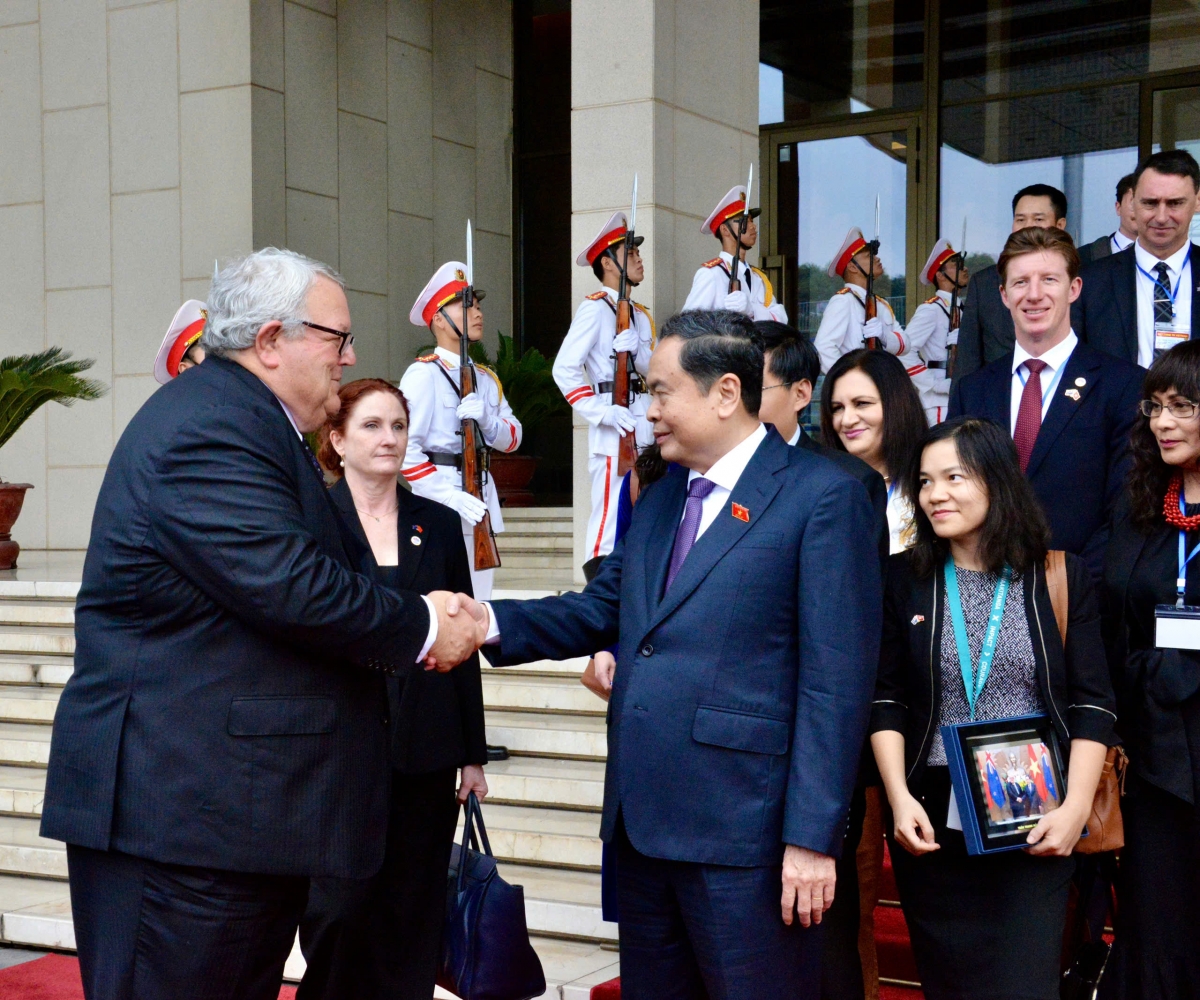 Chủ tịch Quốc hội Trần Thanh Mẫn đề nghị Quốc hội hai nước tăng cường trao đổi đoàn, phối hợp chặt chẽ và ủng hộ lẫn nhau tại các diễn đàn Nghị viện đa phương.