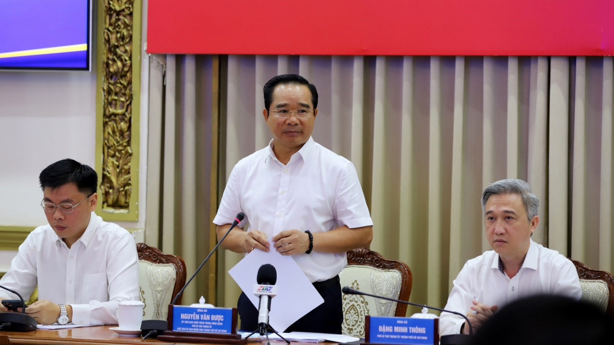 Chủ tịch UBND TPHCM Nguyễn Văn Được phát biểu (ảnh Hà Khánh)