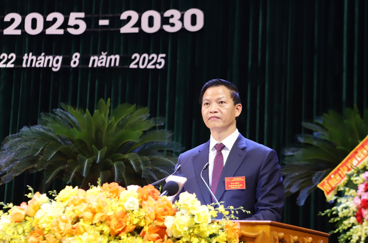 Chủ tịch UBND tỉnh Bắc Ninh Vương Quốc Tuấn phát biểu tại Đại hội