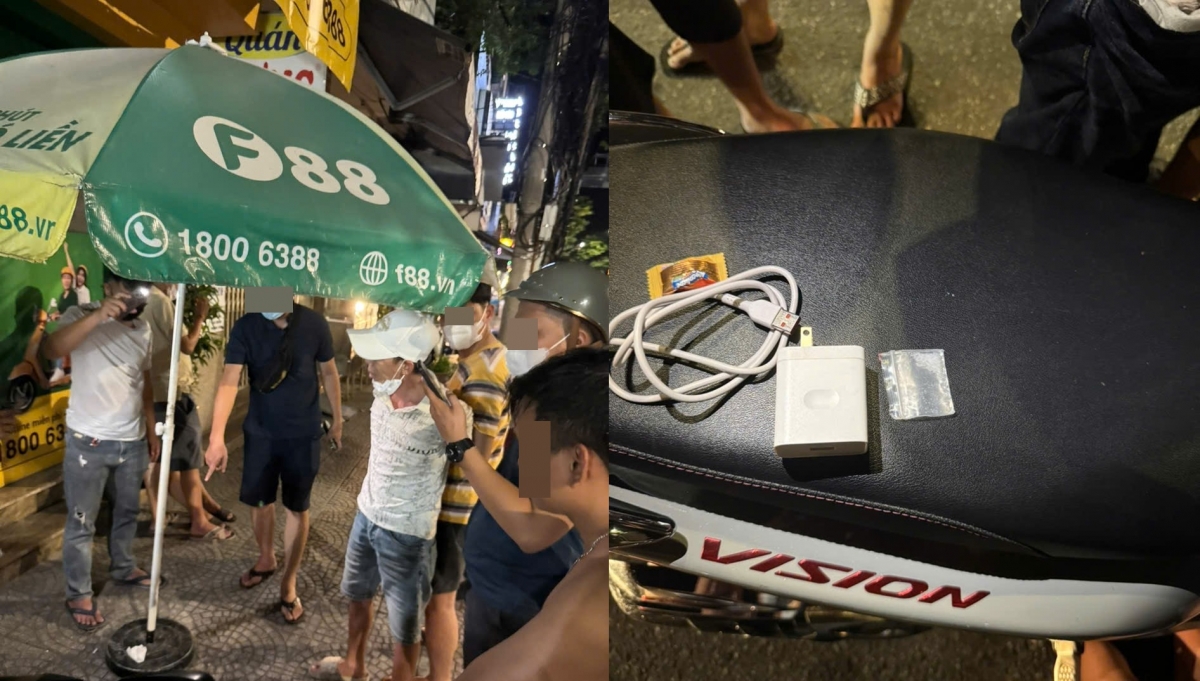 Lực lượng trinh sát tiến hành bắt giữ các đối tượng Phan Quốc Huy, Đặng Đình Cần và Thái Công Tùng.