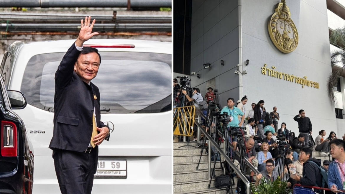 Cựu Thủ tướng Thaksin Shinawatra tại phiên tòa sáng nay. Nguồn: Thai Enquirer