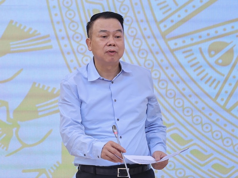 Thứ trưởng Bộ Tài chính Nguyễn Đức Chi phát biểu tại Họp báo Chính phủ thường kỳ tháng 7/2025 (Ảnh: VGP)