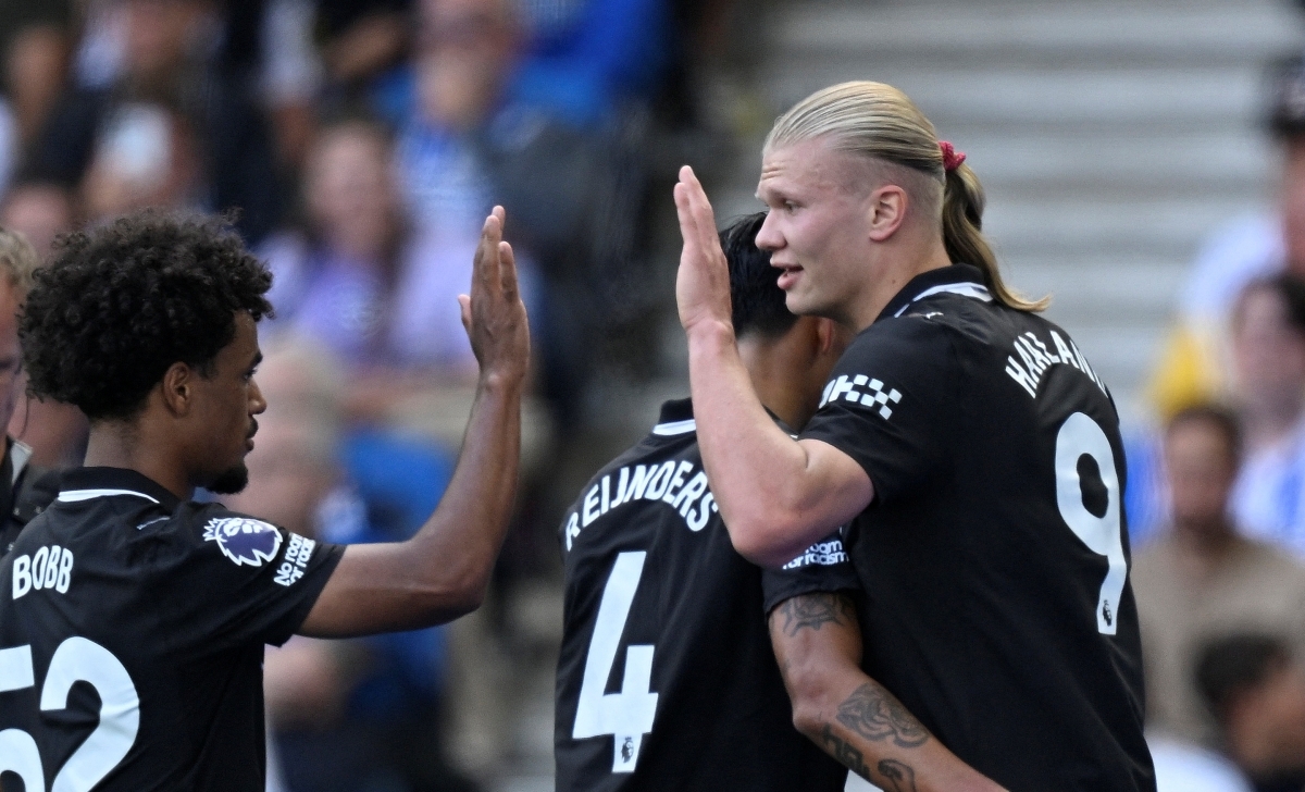 Man City có bàn mở tỉ số trước do công của Haaland (Ảnh: Reuters).