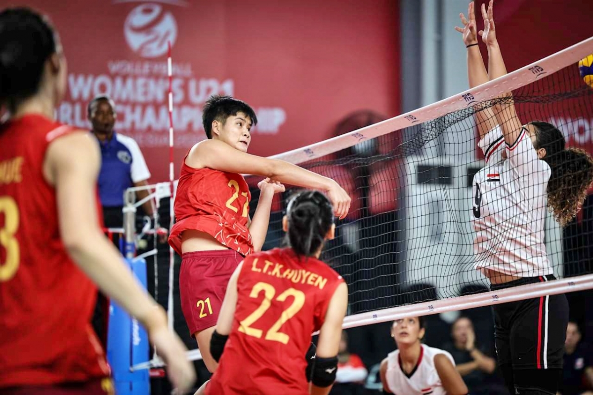 ĐT U21 bóng chuyền nữ Việt Nam giành chiến thắng 3-1 trước U21 Ai Cập ở trận đấu phân hạng từ 17 đến 24 giải bóng chuyền nữ U21 thế giới 2025. (Ảnh: FIVB)