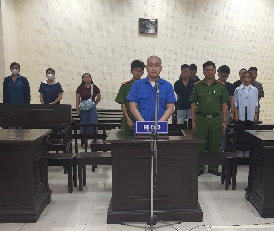 Bị cáo Nguyễn Thiện Dương tại phiên tòa. (Nguồn: Công an Quảng Ninh)