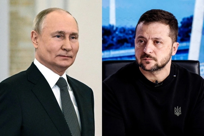 Tổng thống Nga Vladimir Putin và Tổng thống Ukraine Volodymyr Zelensky. (Ảnh: Getty)