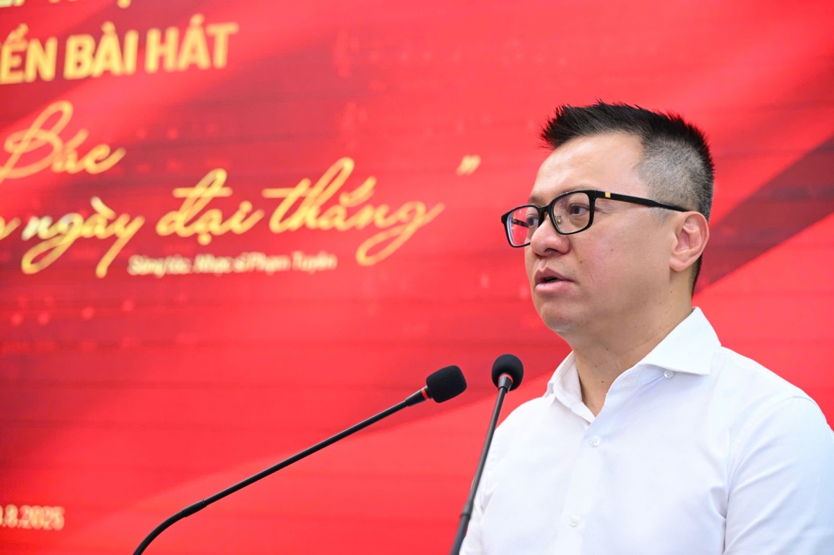 Tổng Biên tập Lê Quốc Minh phát biểu tại sự kiện. (Ảnh: Thành Đạt)