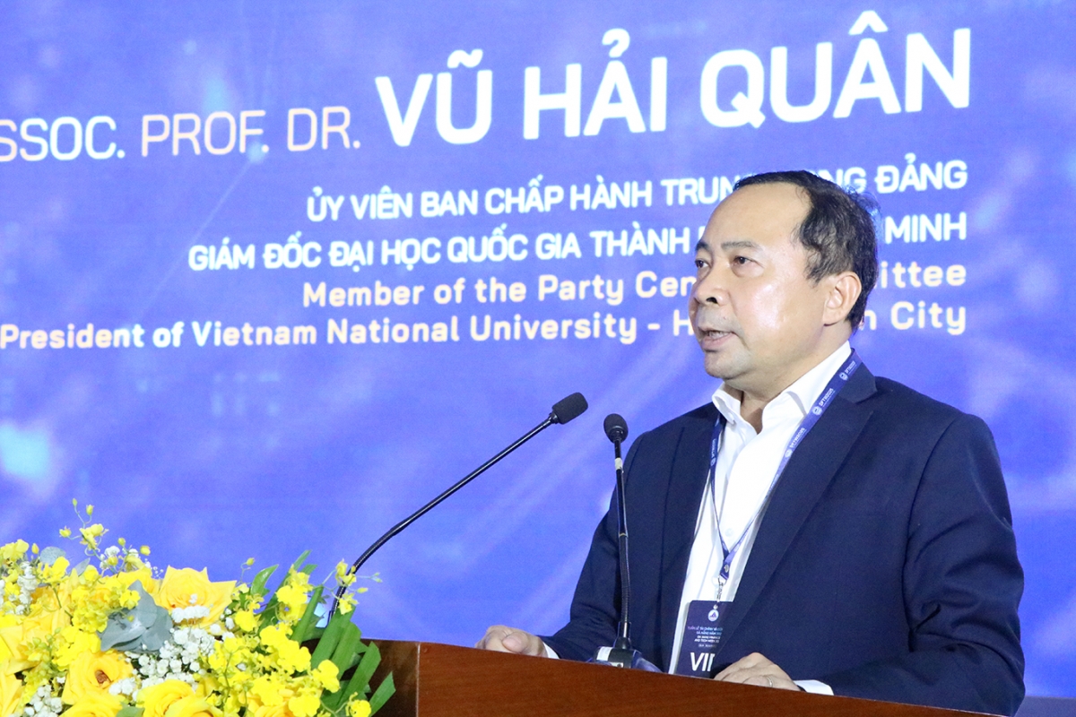 PGS.TS Vũ Hải Quân, Giám đốc Đại học Quốc gia Thành phố Hồ Chí Minh phát biểu