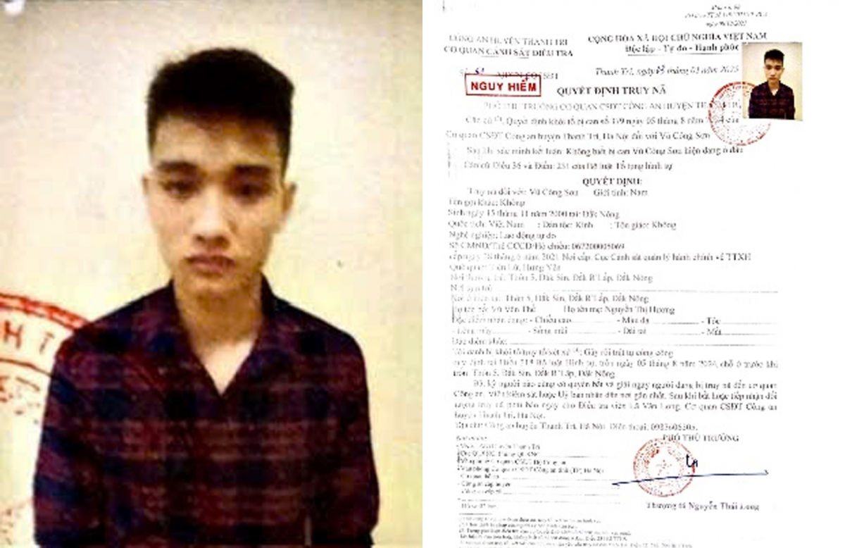 Đối tượng và quyết định truy nã của Công an Hà Nội