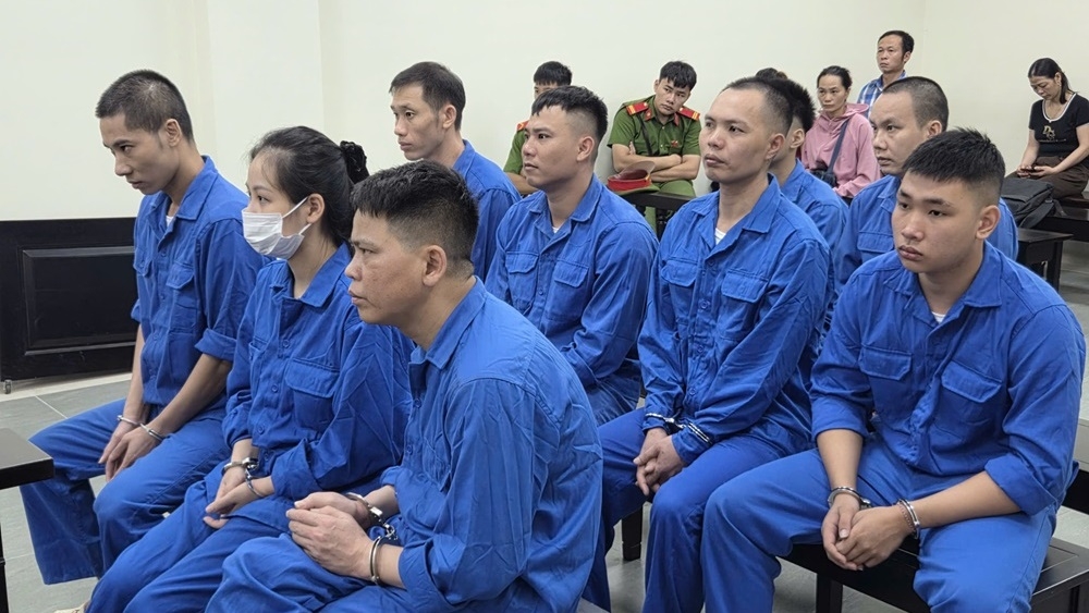 Các bị cáo tại phiên xét xử. (Ảnh: Minh Long)