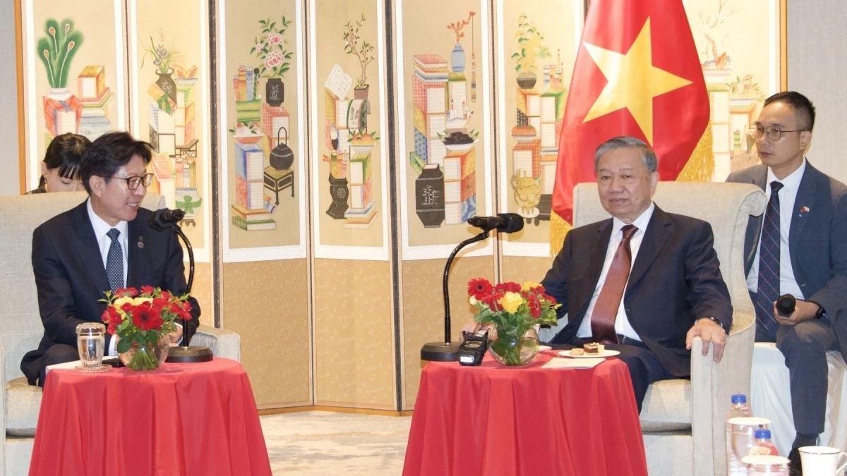 Tổng Bí thư Tô Lâm tiếp Thị trưởng thành phố Busan, Hàn Quốc.