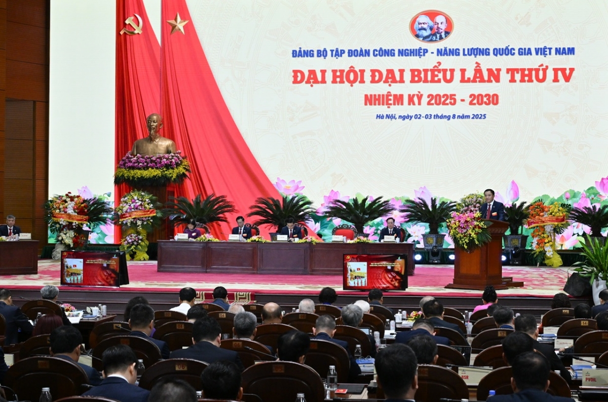 Quang cảnh Đại hội Đại biểu Đảng bộ Petrovietnam lần thứ IV, nhiệm kỳ 2025-2030.
