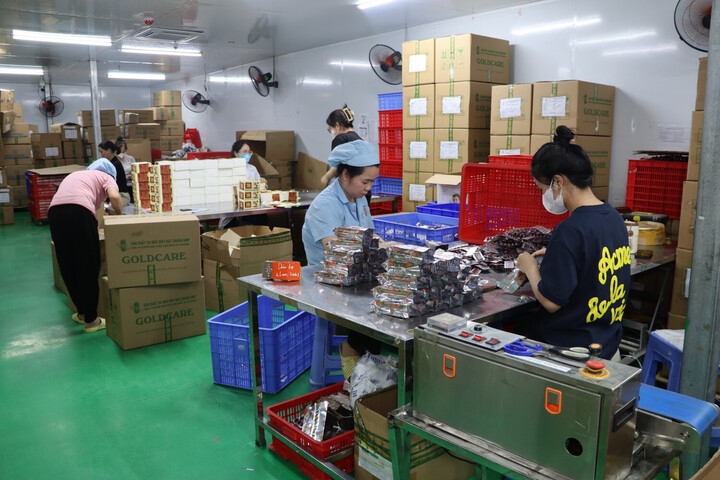 Khu vực đóng gói sản phẩm của Công ty Gold Care.
